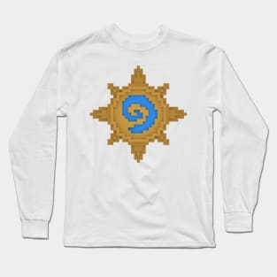 Pixelated Hearthstone Logo Long Sleeve T-Shirt